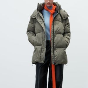 Zara hooded quilted jacket Large